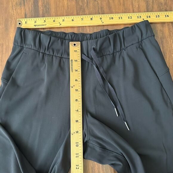 LULULEMON On The Fly Pants Charcoal Drawstring Waist Ankle Mid Rise - Picture 10 of 12